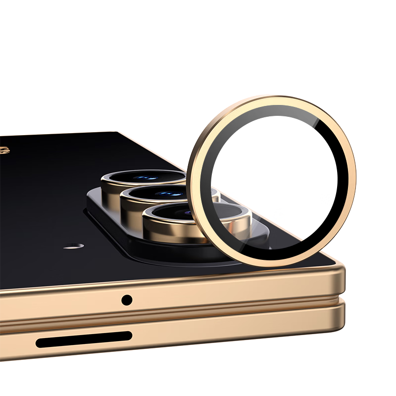 BLUEO Lens Protector for Samsung W26, High-Definition Clear Camera Film, Anti-Glare Precision Phone Screen Protector, Gold