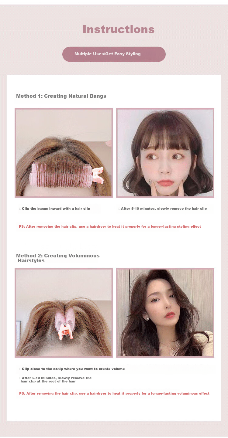Liqing Autumn And Winter Three-Generation Root Volumizing Clip-In Hair Curler [3 Pieces], High Crown Shaping Hair Clip, Bangs Curler 13