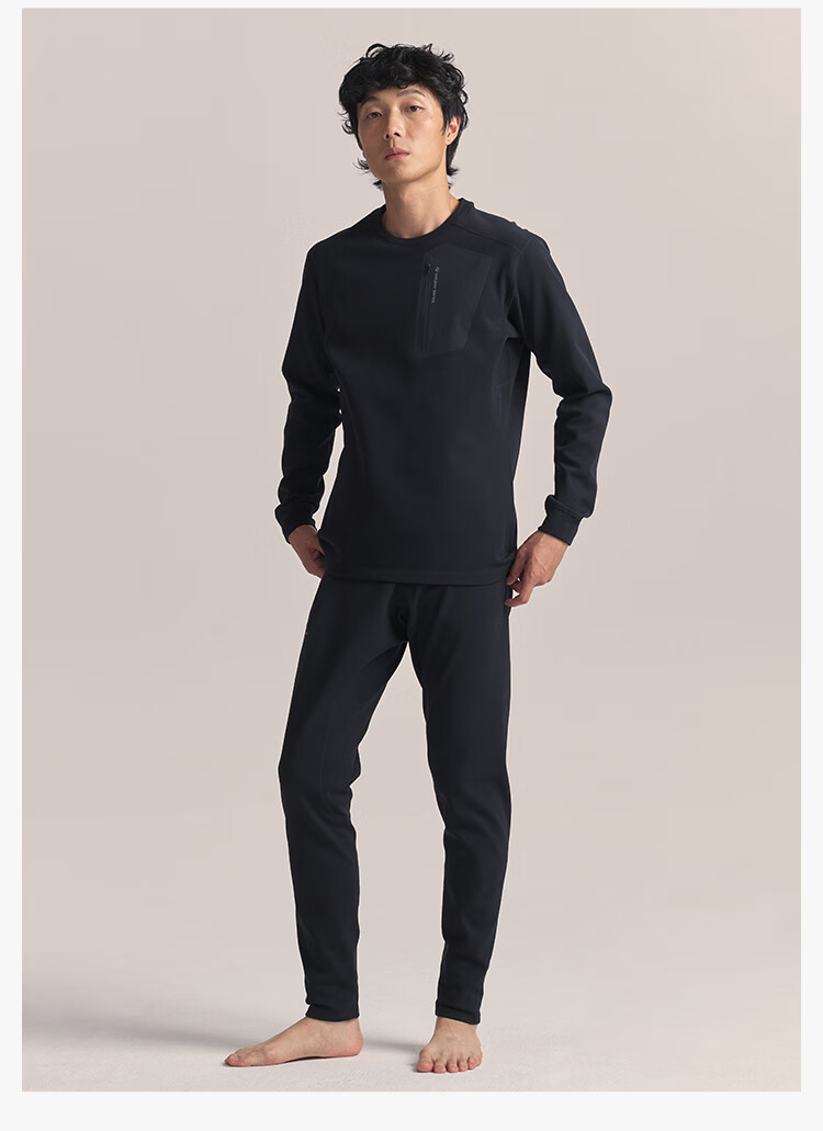 JD Original Winter Fleece Quick-Dry Shirt for Men, Sports Hiking Mountaineering Long-Sleeve Top Thermal Underwear, Space Gray L 16