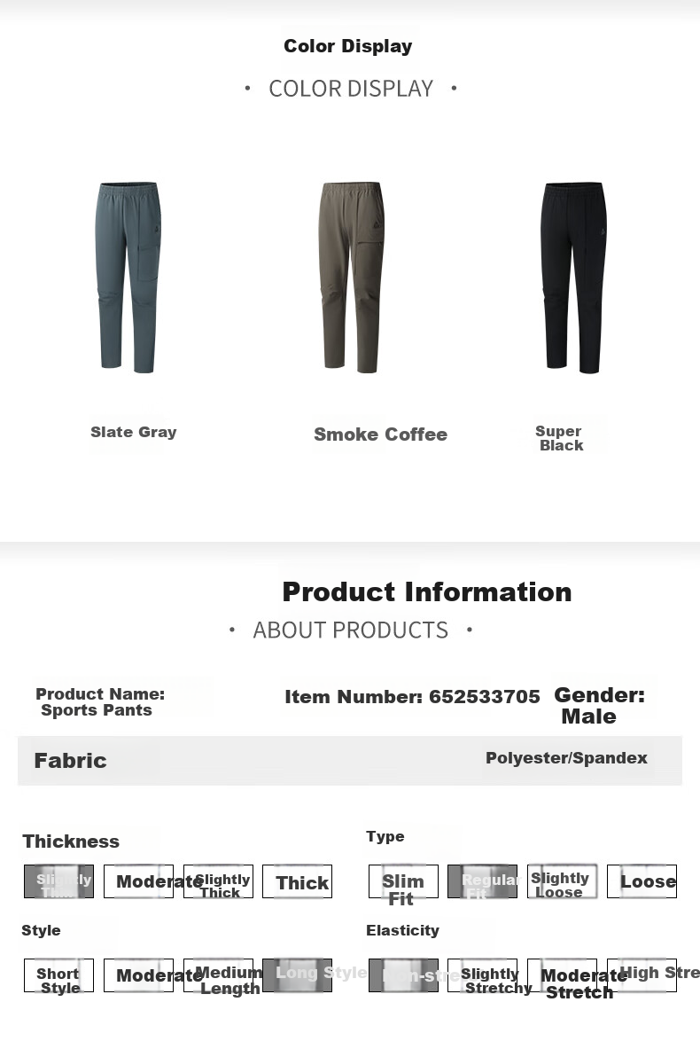 361° Men's Pants, Spring And Summer New Style, Rain-Proof Sports Outdoor Hiking Cargo Straight Loose Trousers, 652533705-2 38