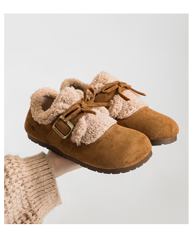 Warrior Women's Winter 2025 Fleece-Lined Warm Birkenstock Style Thick Plush Shoes Camel Size 39 16
