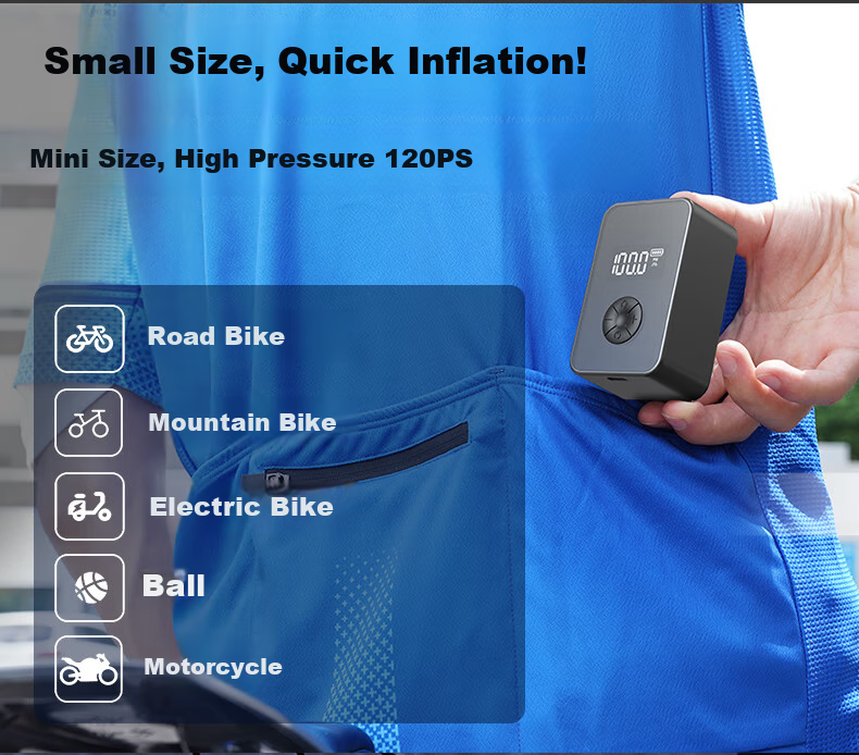 Road Bike Car Inflator Portable High-Pressure Wireless Electric Bicycle Pump 1
