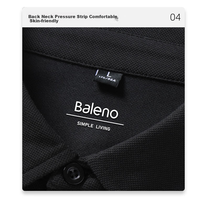 Baleno Polo Shirt for Men, Summer Simple Five-Quarter Sleeve T-Shirt, Breathable Versatile Student Collared Casual Shirt, Men's Short Sleeve 13