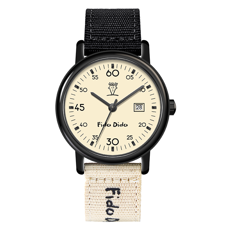 FIDO DIDO Unisex Student Watch Retro Workwear Style Quartz FD2343-BPB14 for Middle and High School Exams