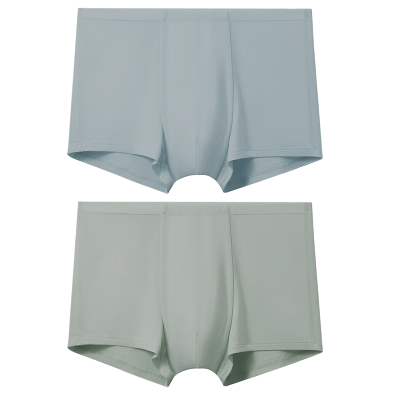 AIMER KIDS Boys' Tiered Modal Antibacterial Mid-Rise Boxer Briefs 2-Pack Mist Seaweed Light 160