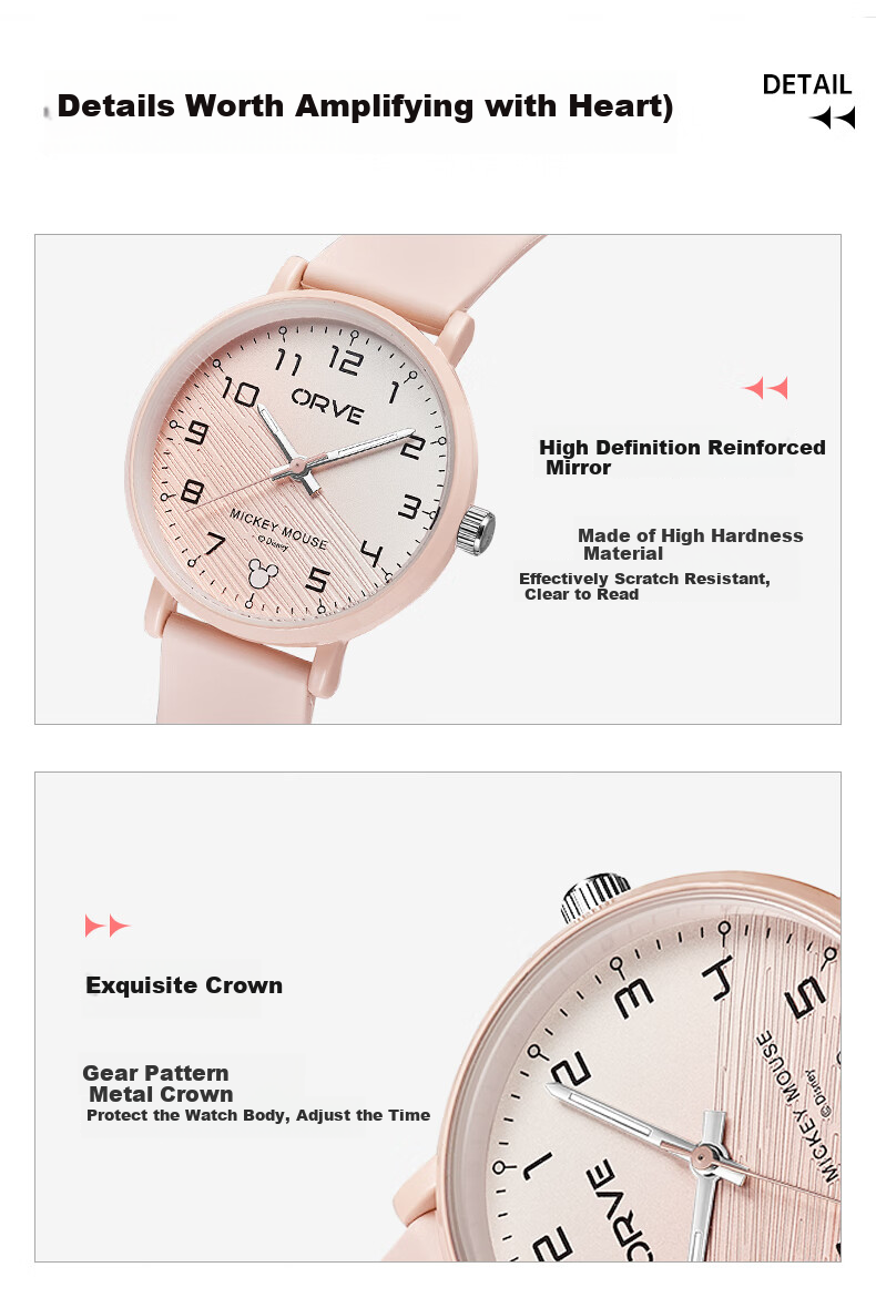 Disney Mickey Wristwatch, 2026 New Quartz Watch, Electronic Waterproof Watch for Middle And High School Students' Exams, Children's Birthday Gift 14