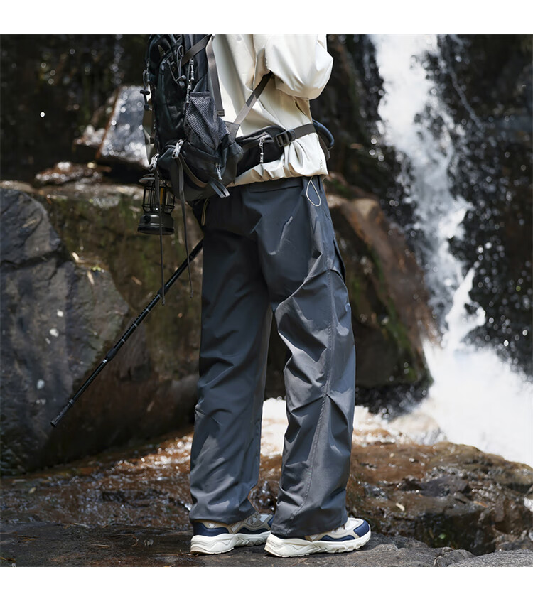 JEEP Men's Outdoor Functional Cargo Casual Pants Spring Tactical Sports Pants Black XL 10