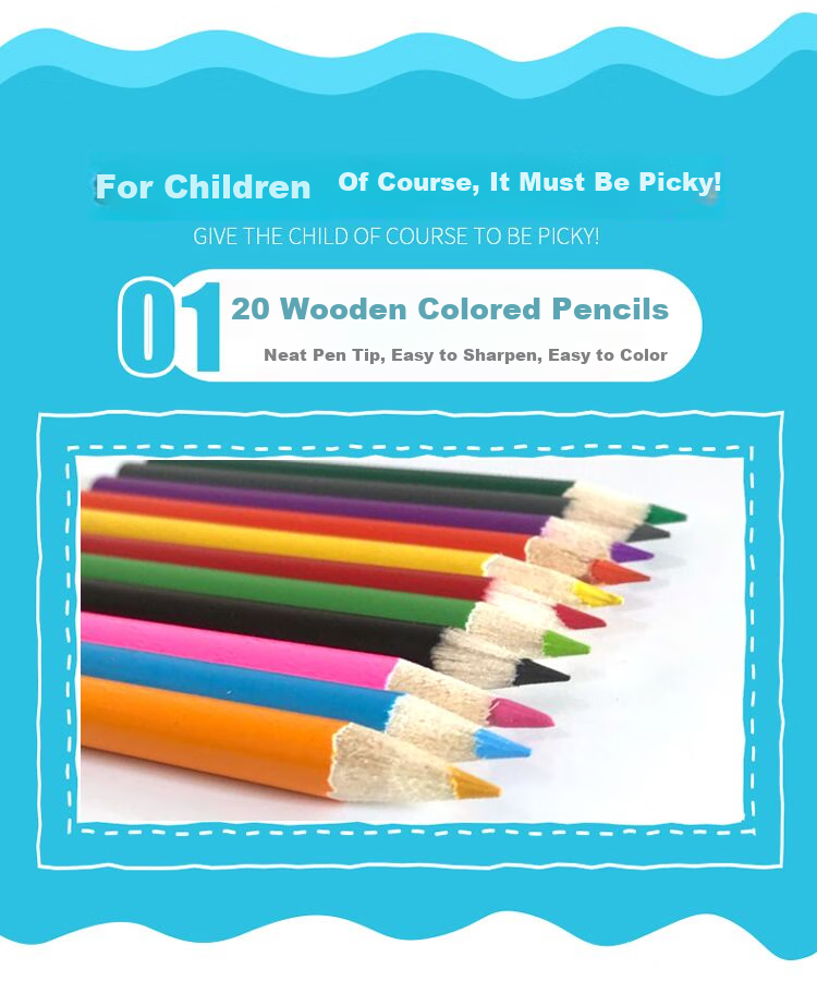 Ledi Children's Drawing Set for Boys And Girls, Educational Toys for Ages 3-6, Crayons And Watercolor Pens, Art Supplies, Birthday Gift 10