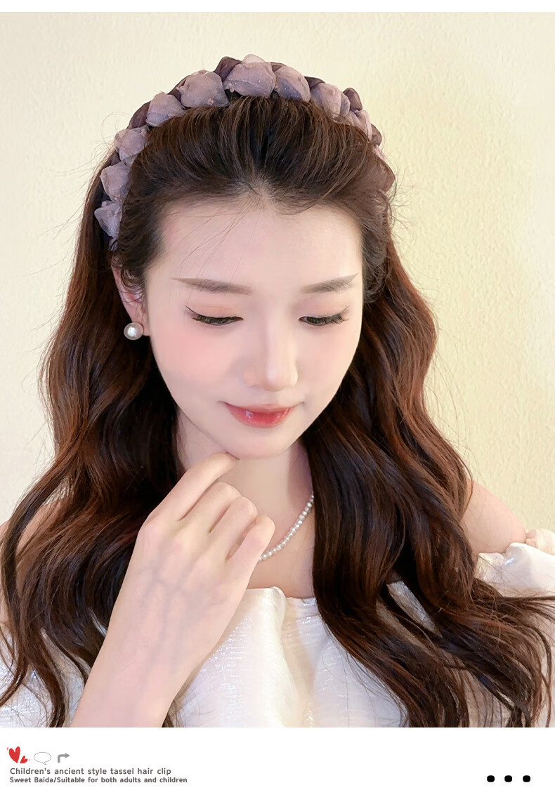 Jianyingshu Elegant Purple Temperament Hairband Women's New High Crown Face Washing Headband Press Hair Hair Accessories 6