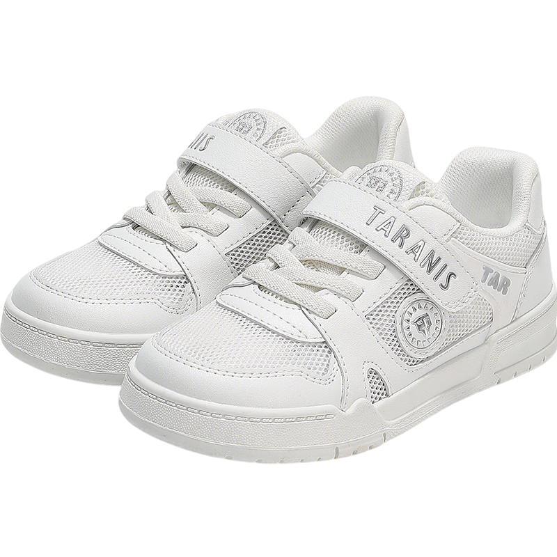 TARANIS Spring And Summer Children's Sneakers for Boys And Girls, Breathable Mesh White Shoes, Kindergarten Sports Indoor And Outdoor Shoes, White, Size 29