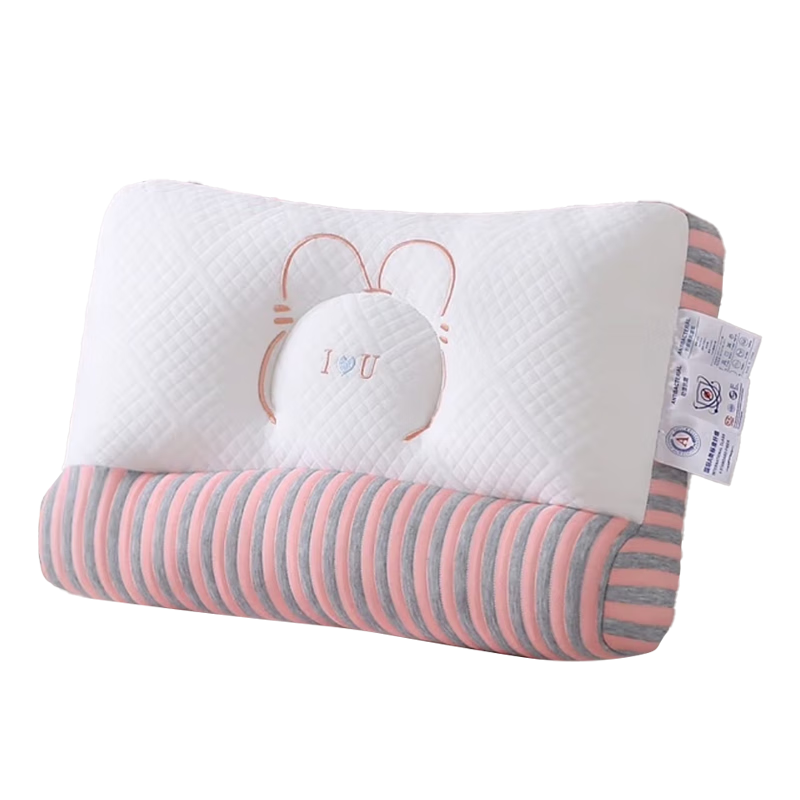 ROMON Pillow Neck Support Cervical Spine Deep Sleep A-Class Single Medium Pillow Pink