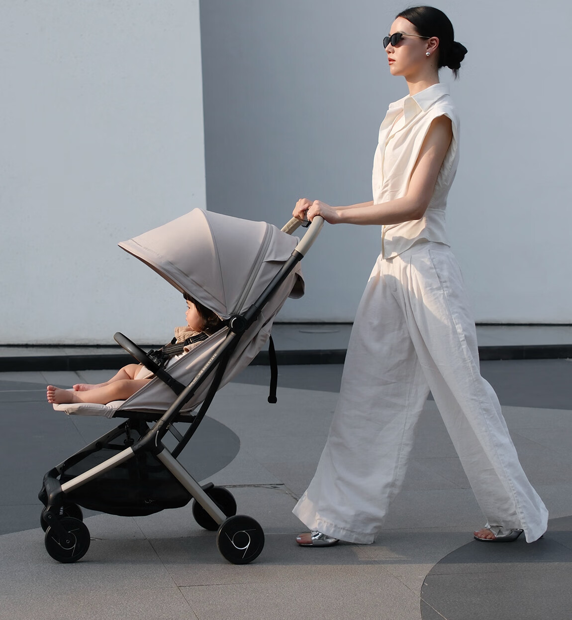 BEIESTATE New Route Baby Stroller Foldable Lightweight Kids Pram Sit and Recline Travel Stroller Mu Bai 12