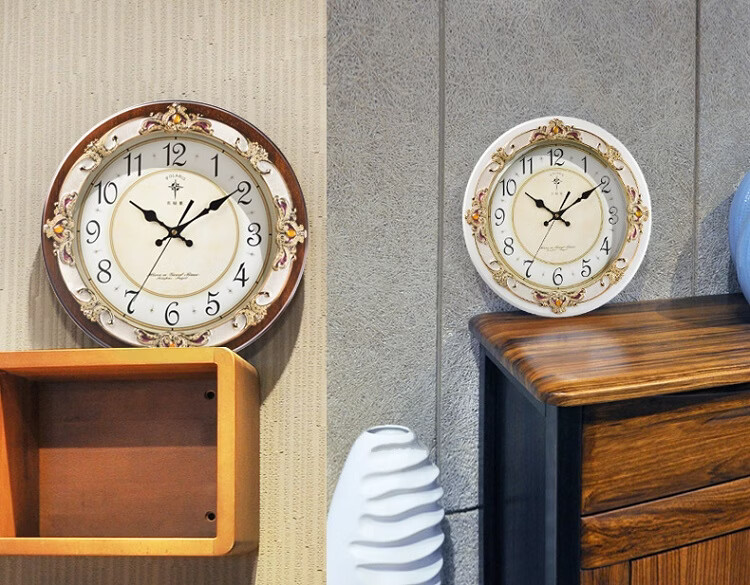 POLARIS Wall Clock, European Style Living Room Clock, Creative Quartz Clock, Antique-Like Personalized Wall Clock, Pastoral Office Clock, 40cm 8