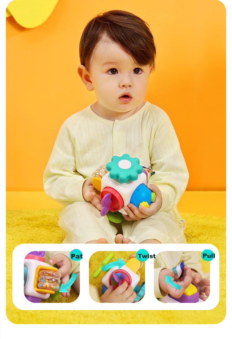 Auby Infant And Toddler Toy Busy Ball, Hand-Held And Grasping Training, Early Education Enlightenment, First Birthday Gift, for Boys And Girls, 9 Months+ 12