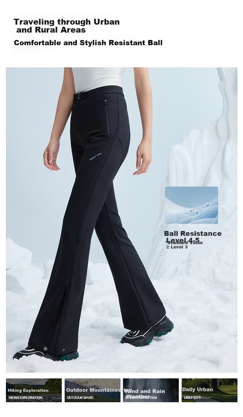 MOLY VIVI Women's Windproof And Waterproof Soft Shell Pants for Spring And Autumn, Lightweight Outdoor Casual Hiking Trousers for Petite Wome 5