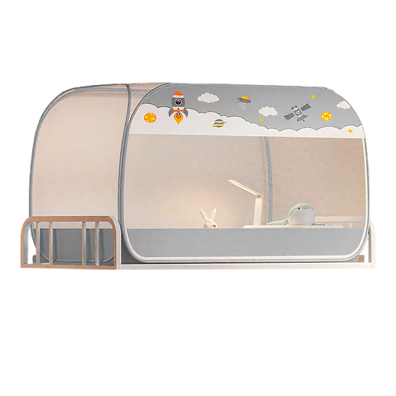 Cottonfaith No-Installation Student Dormitory Yurt Home Use Parent-Child Bed Anti-Fall Mosquito Net, Suitable for Bunk Beds, 0.9*1.9 Meters
