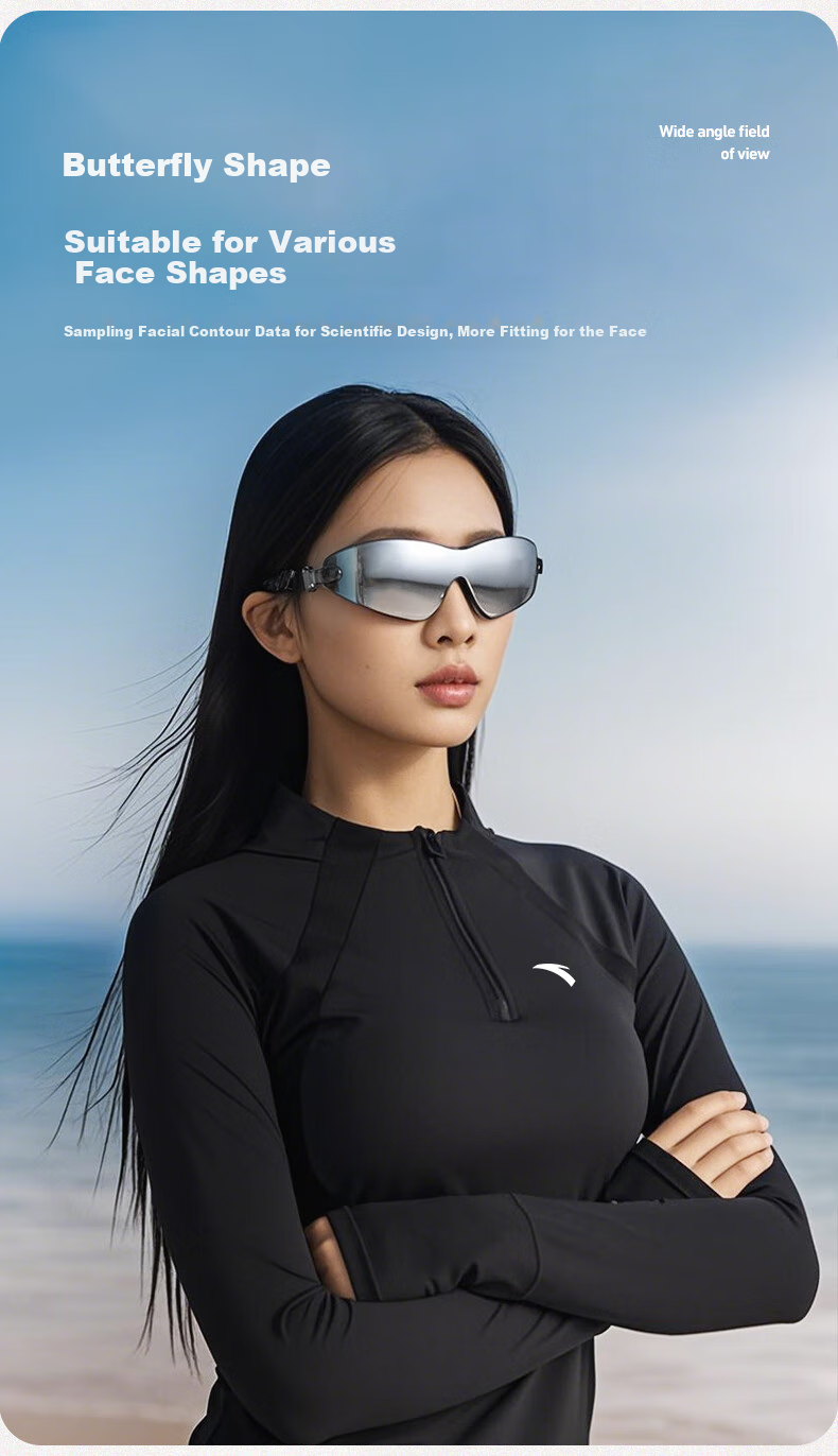 ANTA Water Eye Swimming Goggles for Men, Professional High-Definition Anti-Fog Waterproof Swim Glasses for Women, Cherry Blossom Pink 3