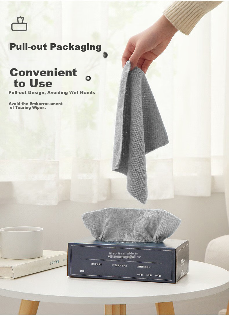 MENGTING Pull-Out Lazy Cleaning Cloth, 20cm X 20 Strips, Weekly Disposable Fine Fiber Disposable Cleaning Cloth, Kitchen Dishwashing Towel, Tea Towel 1