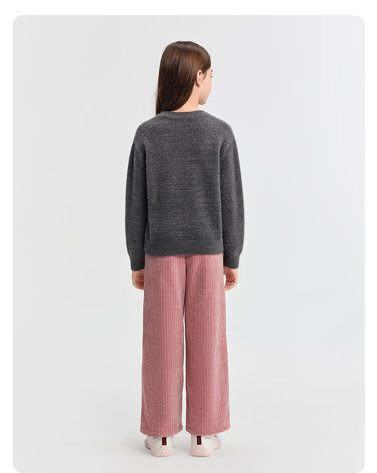 Balabala BalaOne Girls Fleece-Lined Straight-Leg Kids Pants 2025 Winter Warm Fashion 208425108006 4