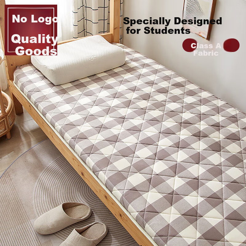 Wuyinliangpin Class A Maternity Student Dormitory Bed Cover, 90x190cm Single Bed Pad, 0.9 Meter Bunk Bed, Gray Plaid