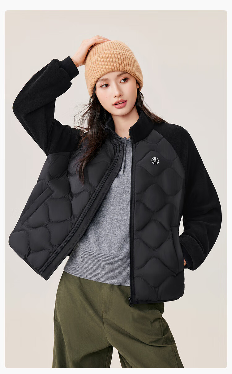 Snow Flying 2025 Autumn New Women's Gourd Pattern Patchwork Lightweight Down Jacket Fashion Versatile Casual Outdoor Coat 4