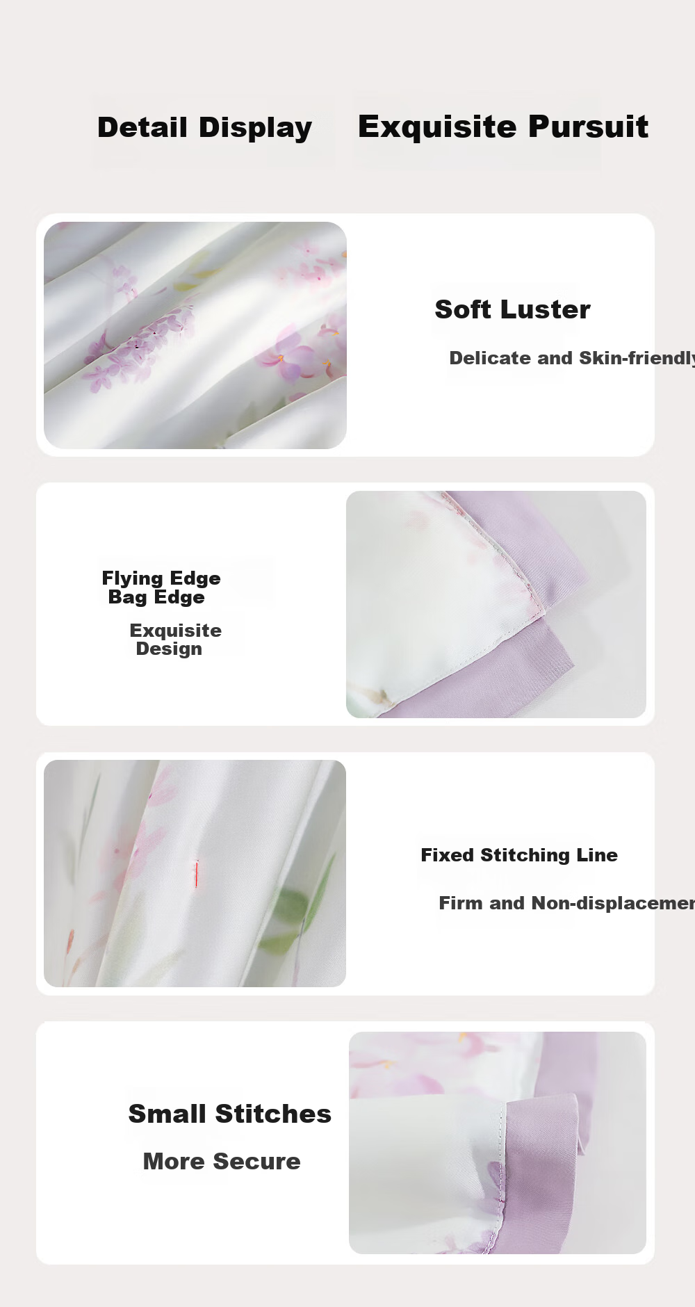 One's Member 100% Natural Silk Duvet, 60-Count Lanjing Tencel Fabric Thin Quilt, Light Purple Floral Shadow, 150*210cm, Single Bed 14