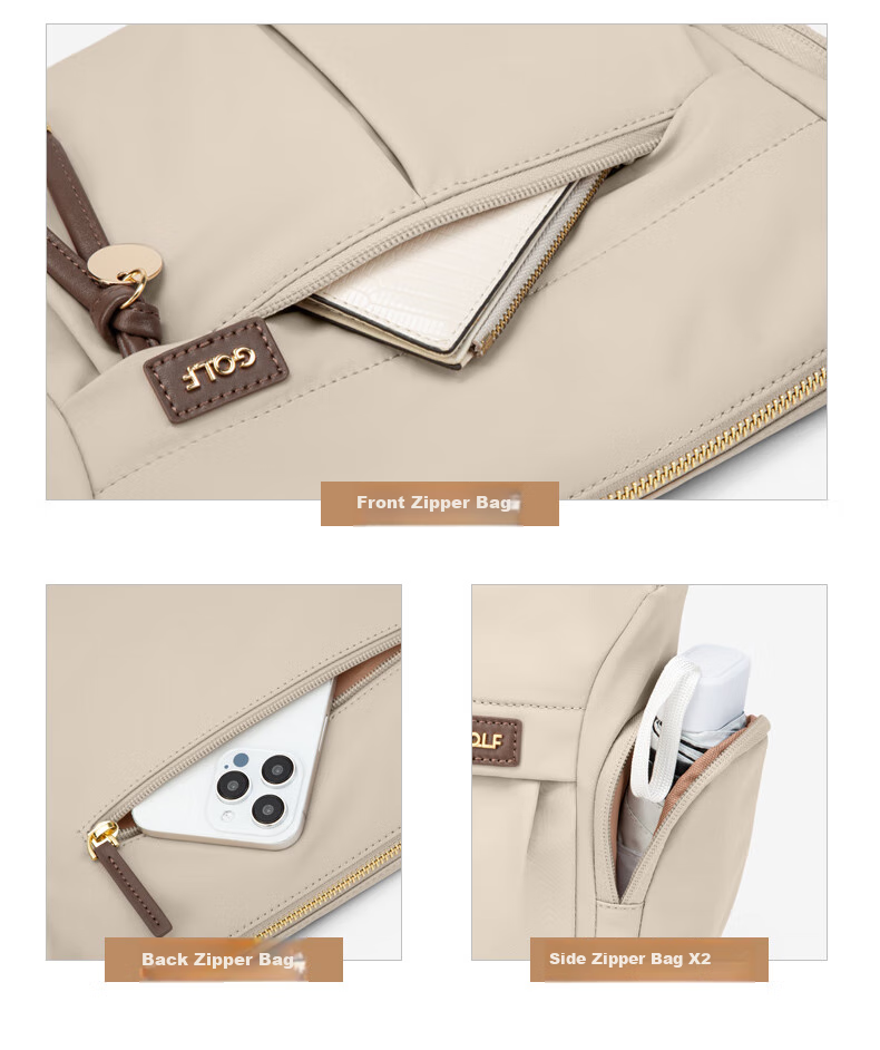 GOLF Shoulder Crossbody Bag for Women, Canvas Handbag, Large Capacity Commuter Versatile Ladies' Bag, Water-Resistant Phone Pouch 8