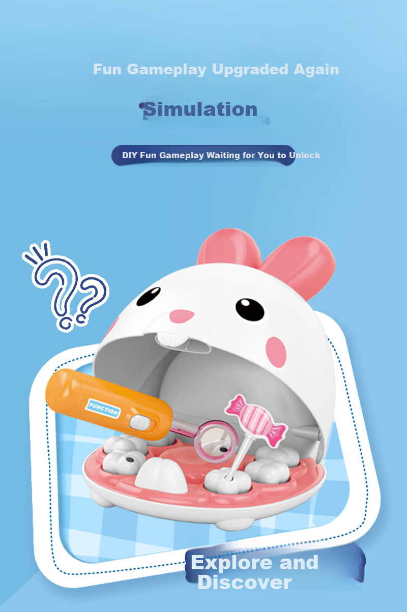 Maggic Seed Children's Pretend Play Doctor And Dentist Toy, Veterinary Clinic Care Pet New Year Gift, Upgraded Little Rabbit 5