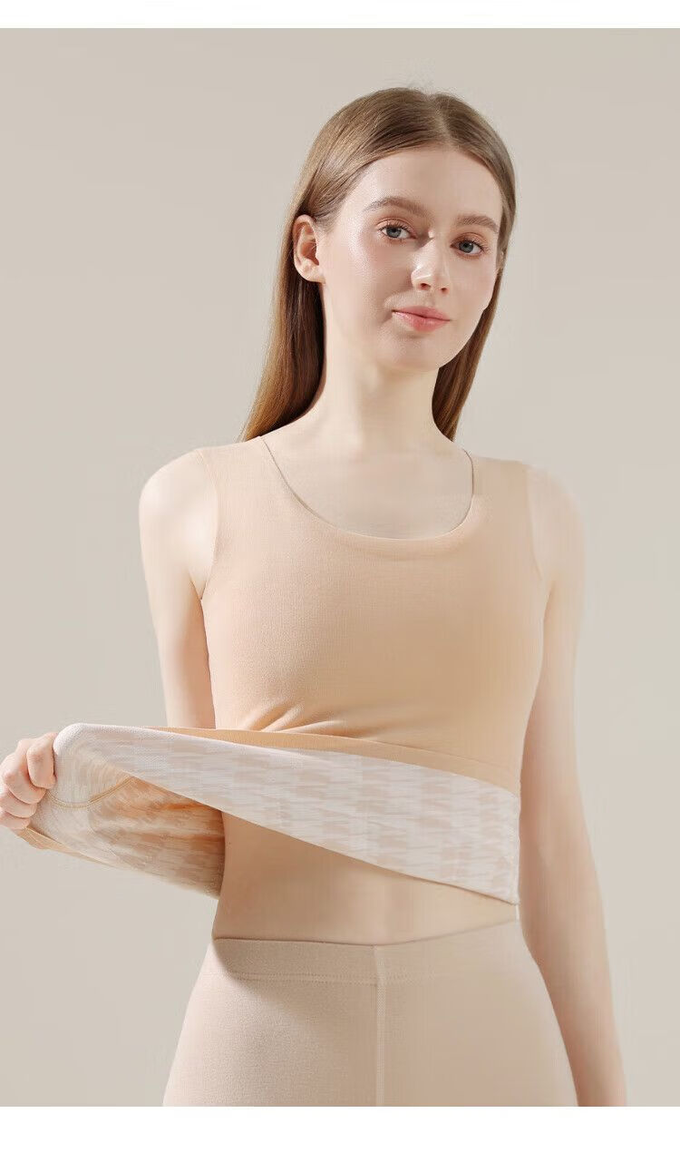 LangSha Women's Thermal Vest Seamless Customizable 100% Wool Filled Patch Comfortable Inner Layer Base Shirt Autumn Winter 6