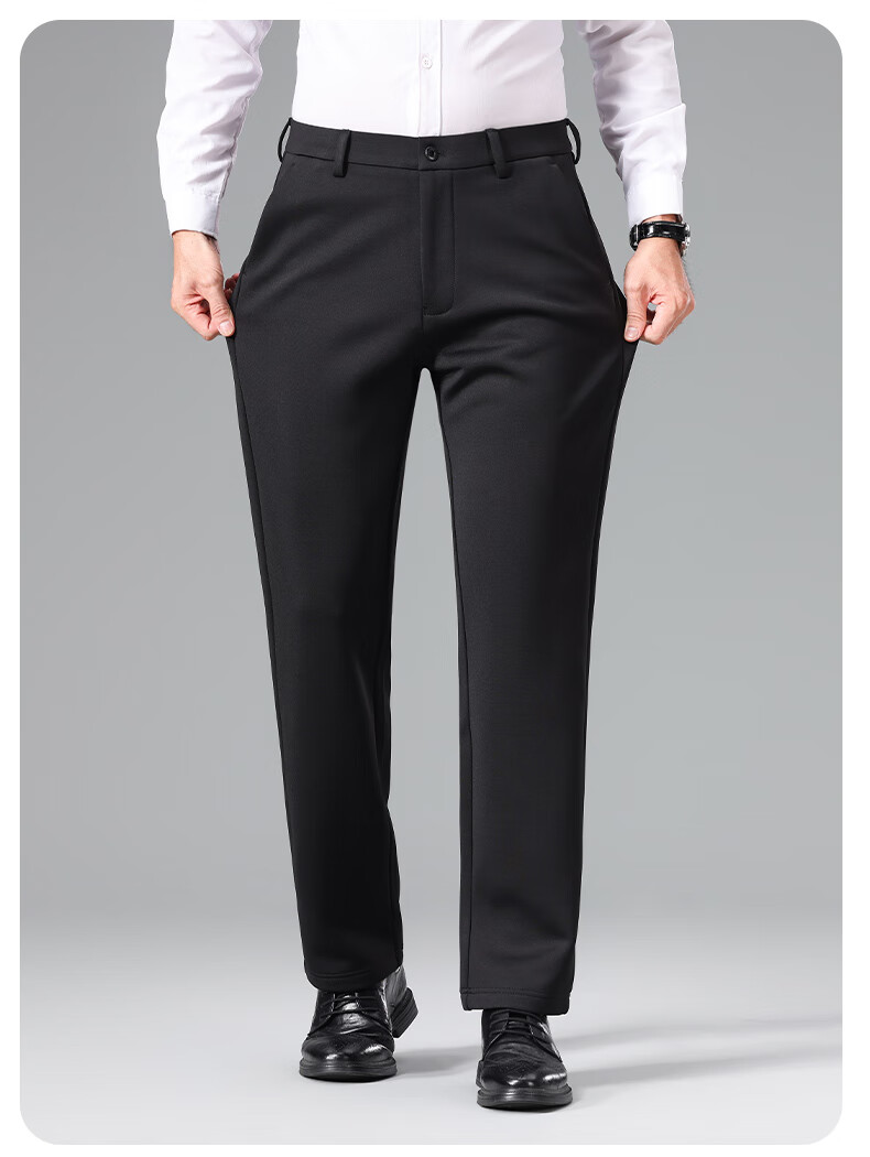Pierre Cardin Breathable Wrinkle-Resistant Men's Summer Business Formal Straight Casual Trousers Dark Gray 33 12