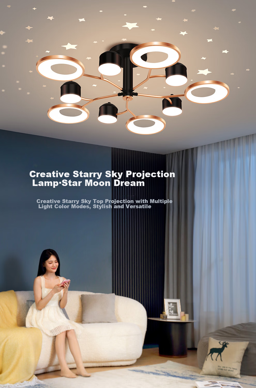 NVC Nordic Pendant Light, Simple And Creative, Popular Molecular Lamp, Ceiling Light for Living Room, Trendy Modern Lighting Fixture WHXD80Z/F-03 1
