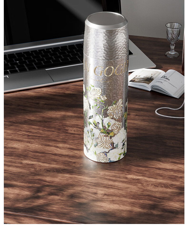 Big Car Pure Titanium Insulated Tea Separation Van Gogh Collaboration Outdoor Portable Car Travel Office Tea Cup Gift Stew Tea Cup 19