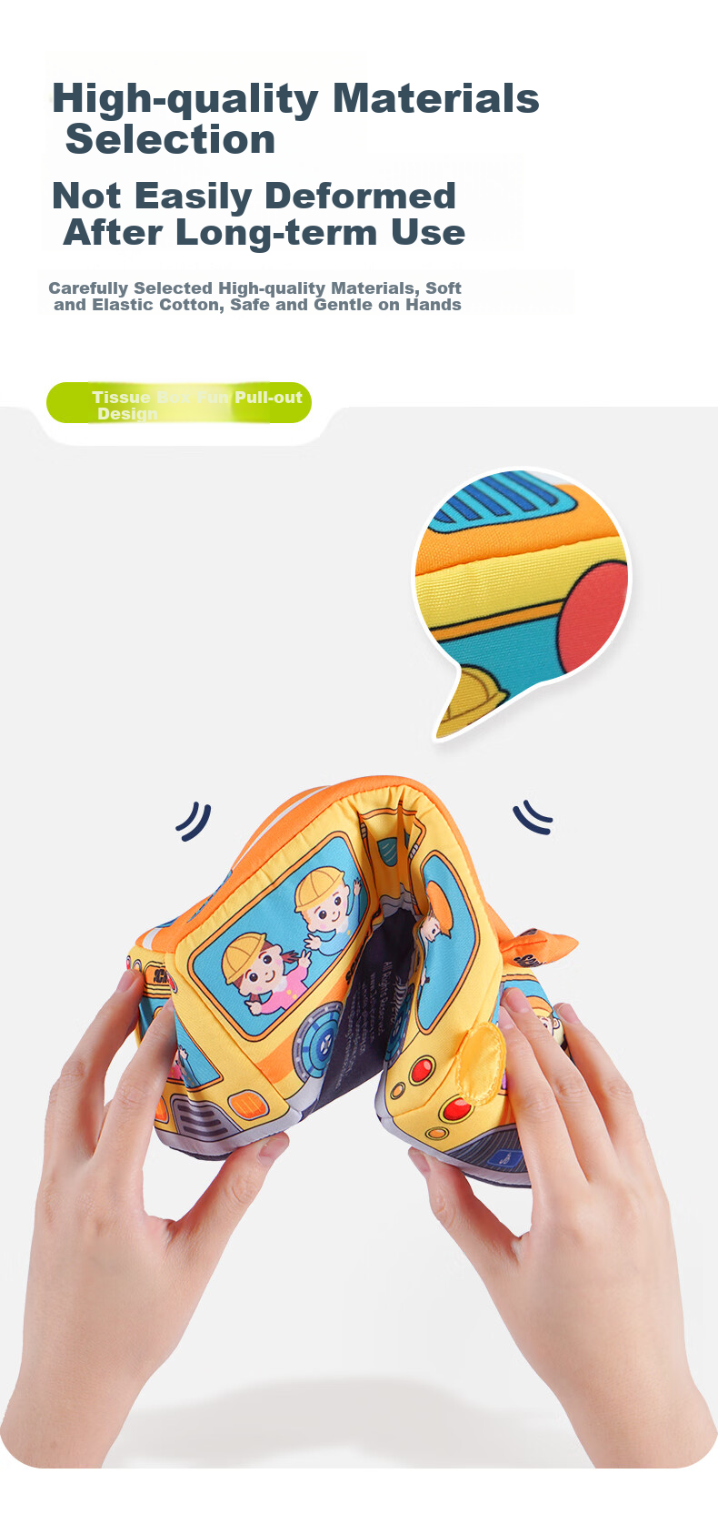 Jollybaby Baby Tissue Paper Toy Box, Tear-Resistant Tissue Dispenser for Infants And Toddlers, Realistic Design for Newborns, Fire Truck Design for Ages 0-1 5