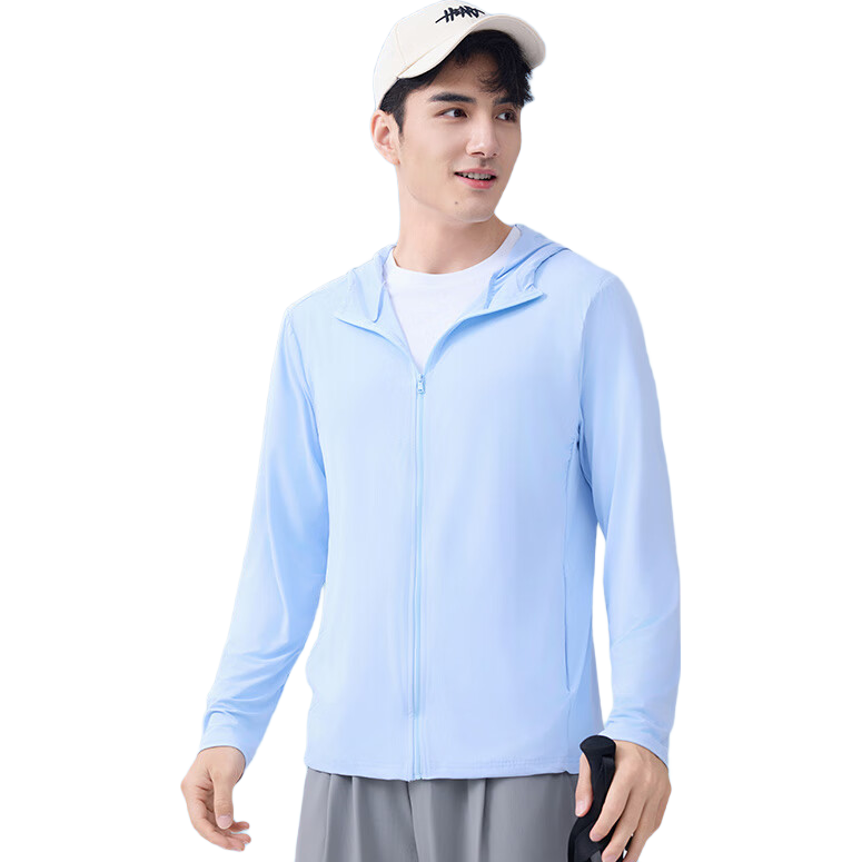 Langsha Men's Ice Silk Sunscreen Jacket Spring Summer UV Protection Ultra-Thin Breathable Outdoor Skin Jacket Fishing Coat
