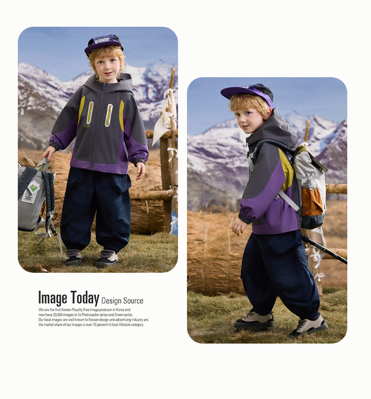 ASK JUNIOR Level 4 Waterproof Children's Jacket Spring 2026 Outdoor Sports Hiking Boys' Jacket Blue Size 100 13