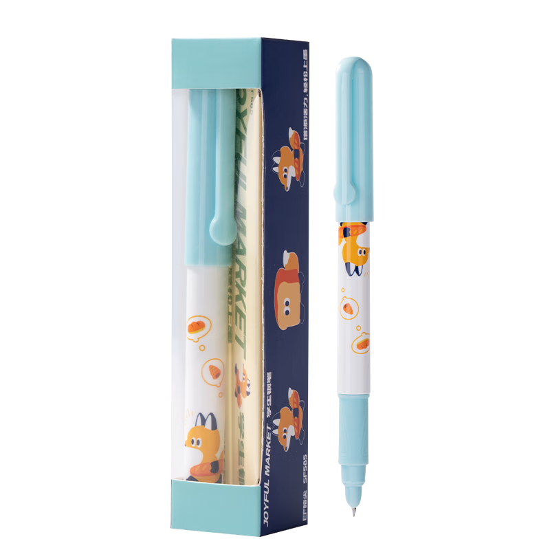 Deli Posture Correction Cartoon Blue Bear Series EF Fine Nib Fountain Pen Student Stationery Quick-Dry Correct Writing (1 Pen + 1 Blue Ink Cartridge) SF585 EF Nib (Approx. 0.38mm)