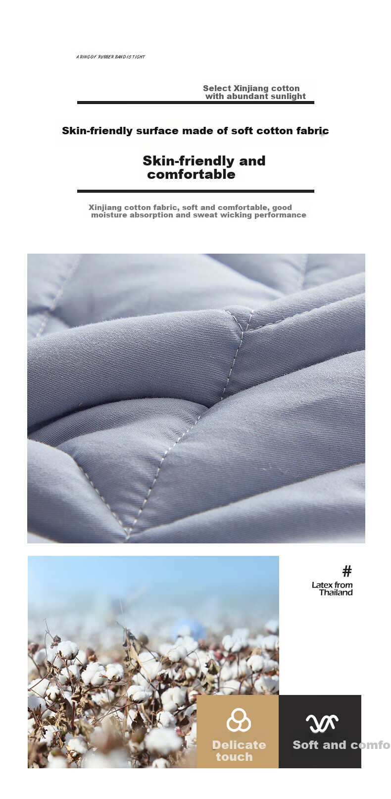 Wuyinliangpin Class A Pure Cotton Mattress Cover, All-Season Non-Slip Mattress Pad, for 1.8*2 Meter Bed 6