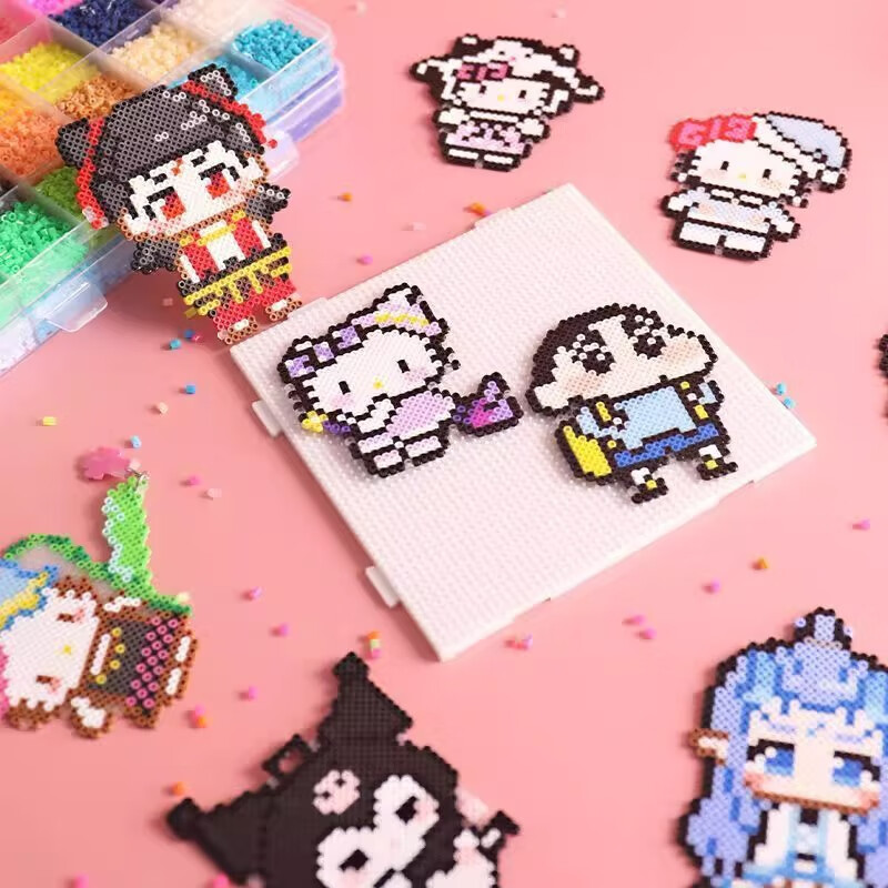 Danmiqi 72-Color Perler Beads DIY Set 3D Colorful Perler Beads Children's Handmade Craft Tool Kit Gift