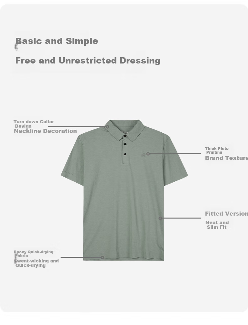 TECTOP Outdoor Short-Sleeve Polo Shirt for Men, Breathable Sports Undershirt, Casual T-Shirt 2422175TX Men's Classic Black M 5