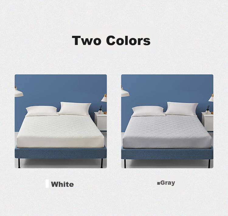 LUOLAI Home Textiles Mattress Pad, Washable Antibacterial Waterproof Bed Protector, Mattress Cover, Gray, for 1.5-Meter Bed 4