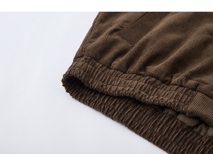 Demana [Gentle Velvet] Autumn Minimalist Retro Lapel Corduroy Elastic Hem Loose Petite Women's Jacket 4