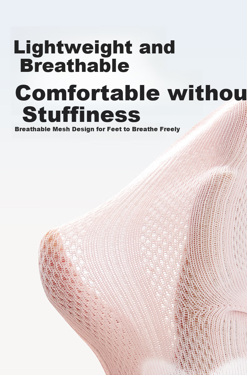 Baby Socks Spring Summer Thin Pure Cotton A-Class Breathable Mesh Princess Girls Seamless Mid-Calf Newborn Infant Socks 4