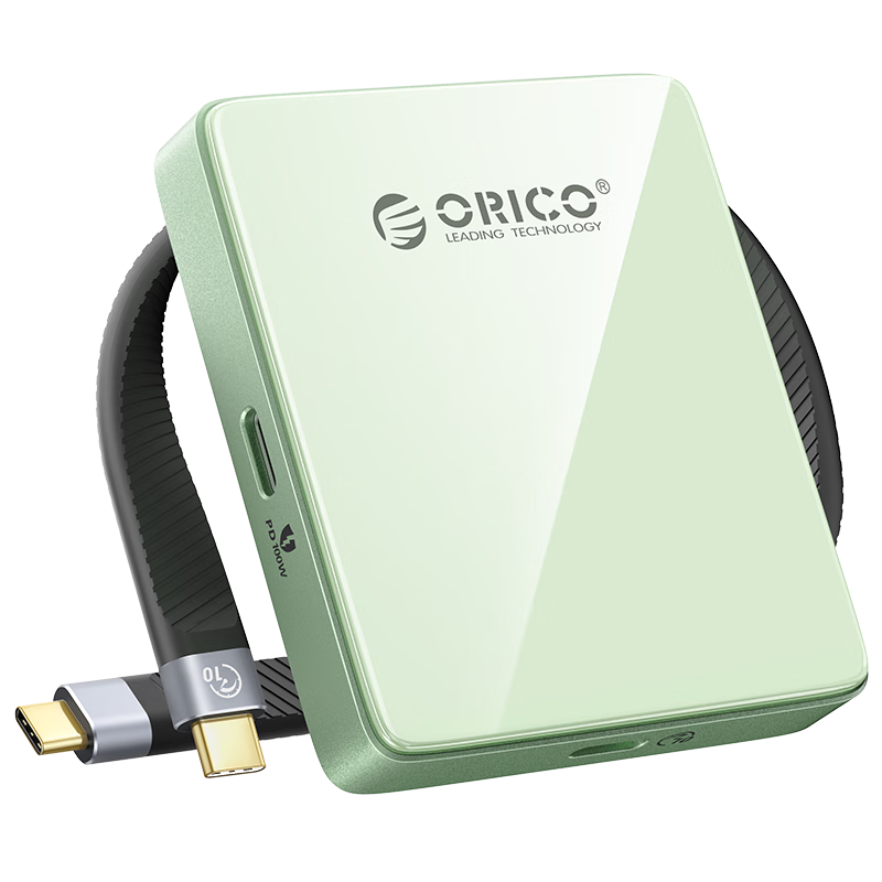 ORICO Magnetic Hard Drive Enclosure 2230/2242 for M.2 NVMe SSDs, Compatible with IPhone 17, Laptops, Expansion Electronic Urine Bag AP42P Mint Gree