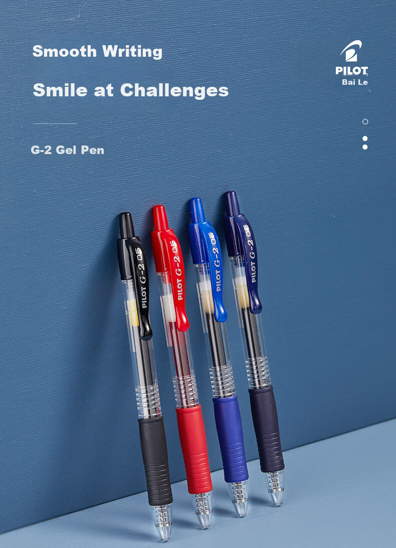 PILOT Retractable G2 Gel Pen with Bullet Tip, Rollerball Pen for Exams And Study, Office Stationery Set BL-G2 Black 0.38mm 6-Pack 1