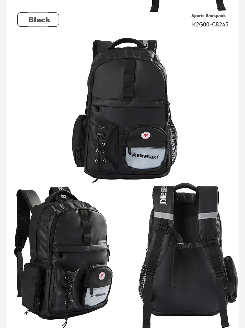 KAWASAKI Badminton Bag, Large Capacity Backpack, Professional Sports Backpack with Separate Shoe Compartment C8245 White 14