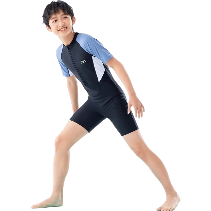 Li-Ning Children's Swimsuit, Boys' One-Piece Racing Swimwear, for Older Children And Teenagers Aged 12-16, Professional Competition Swimwear for Young Boys