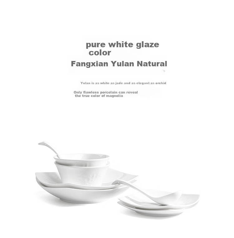 Magoront Ceramic Bone China Dinnerware Set White Embossed Magnolia 16-Piece 4-Person Gift Box 7