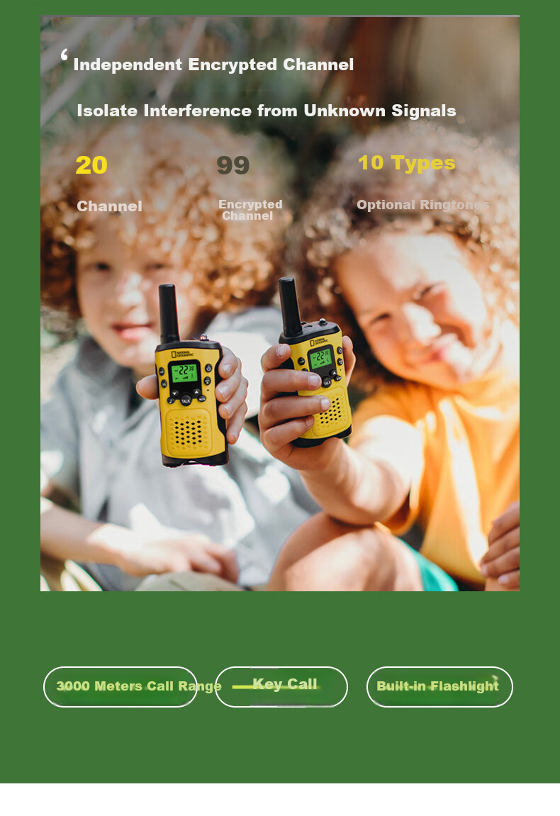 National Geographic Kids Monocular Telescope Children's Camera Walkie Talkie Outdoor Travel Gift Set 8