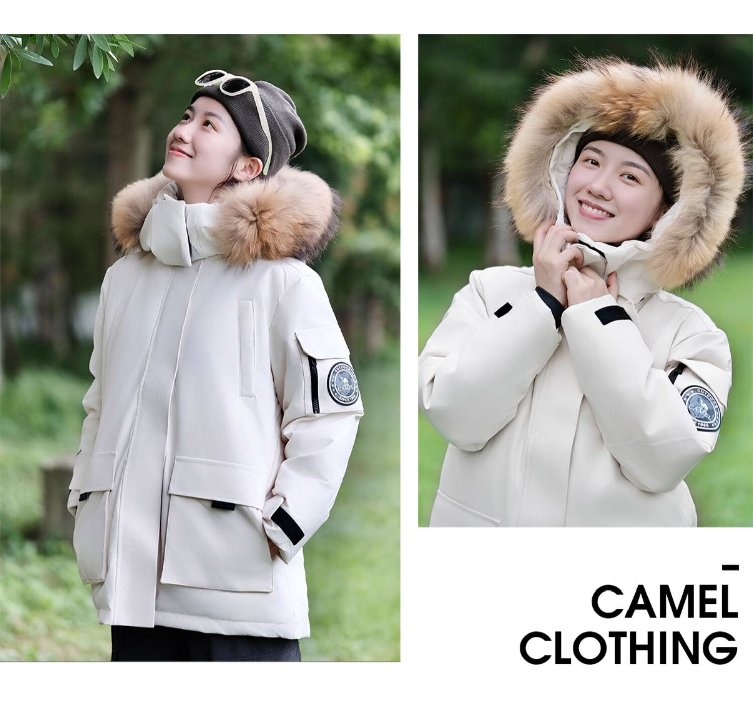 CAMEL Outdoor Down Jacket Unisex 035 Water-Repellent Thickened Warm Parka Coat 3
