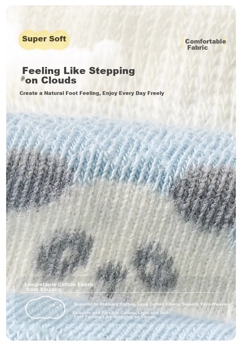 Niduoxiong Baby Floor Socks, Comfortable Cotton Socks for Spring And Autumn, Infant Walking Socks, Children's Boat Socks, Short Tube Socks, Non-Slip 8